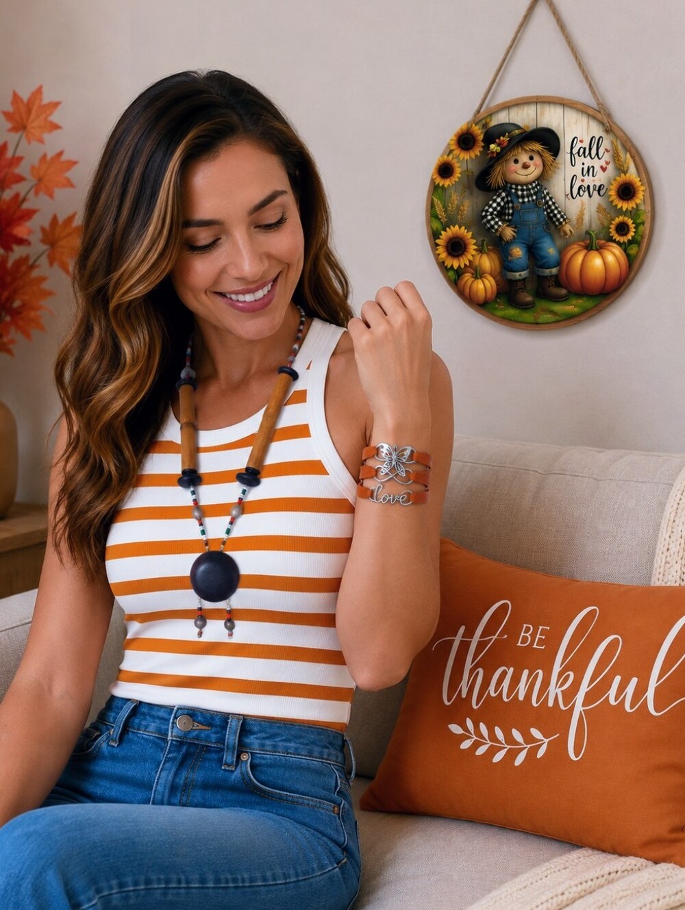 Free Turn A Profit Items With Ribbed TankTop & Thankful Pillow Cover